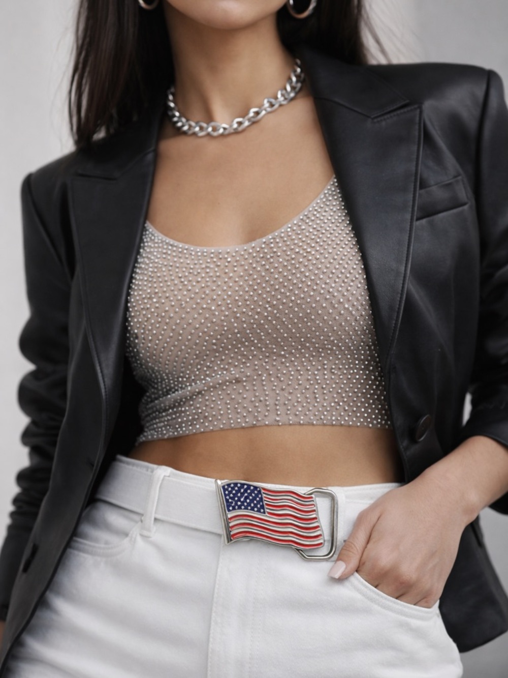 The Great American Buckle Co Small Unisex American Flag Buckle Fits 1.5” Belt